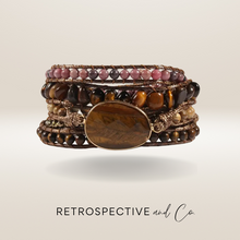 Load image into Gallery viewer, Eye of the Tiger wrap gemstone bracelet
