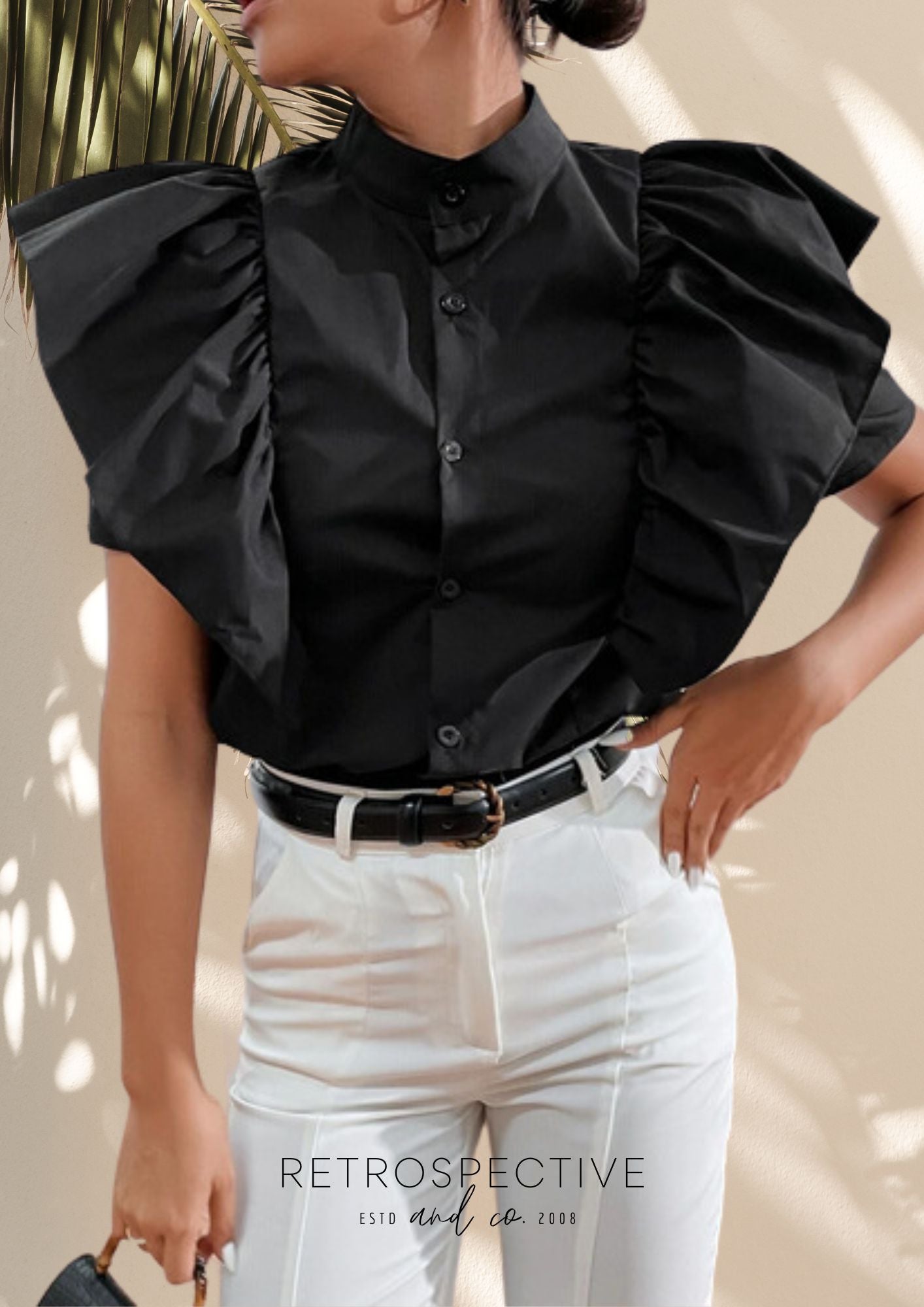 Paige Ruffle Blouse Black