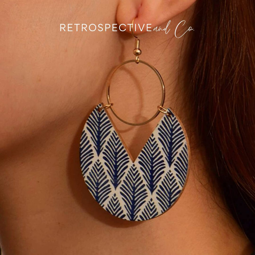 Tana Drop earrings [Cream/Navy]