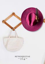 Load image into Gallery viewer, Lesle Sunflower Wide Brim Fedora [Burgundy]
