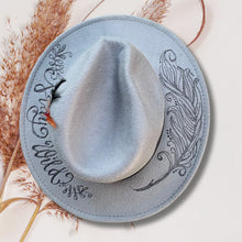 Load image into Gallery viewer, Bespoke Stay Wild Feather Fedora [Grey]
