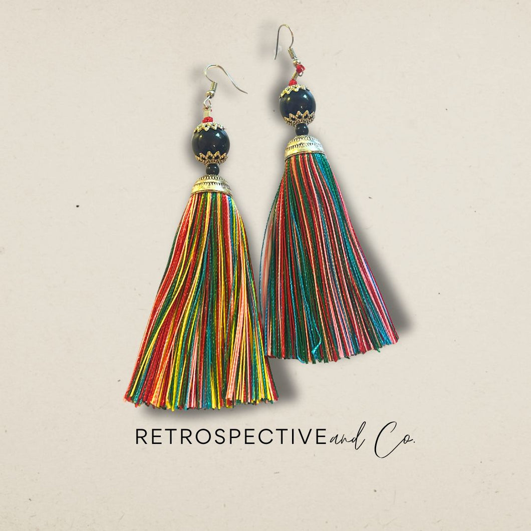 Izzy tassel drop Earrings [rainbow]