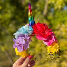 Load image into Gallery viewer, The Wild One Rainbow Unicorn Flower crown [small]
