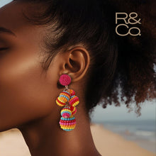 Load image into Gallery viewer, Beachball Beaded Drop earrings [multi]
