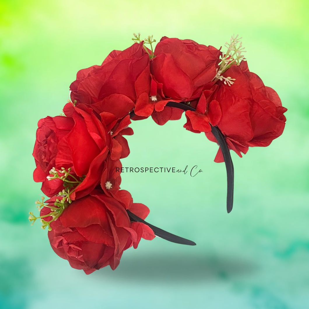 Red Rose Flower Crown [Large]