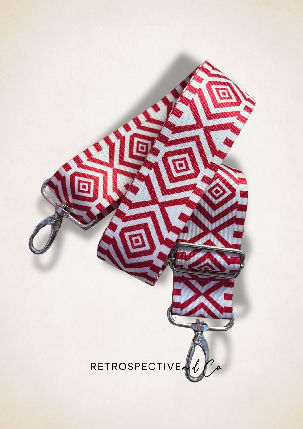 Nava Geometric Bag strap [Red/White]