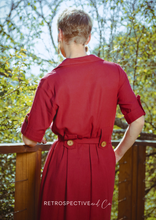 Load image into Gallery viewer, A Line Shirt Dress [deep red] XLarge
