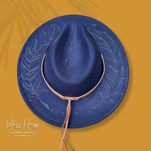Load image into Gallery viewer, Boho lightening feather Fedora [navy]
