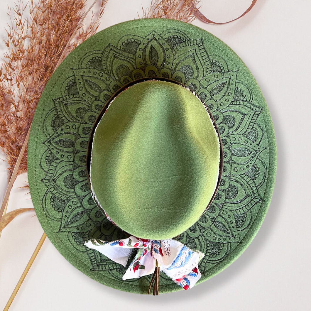 Full Mandala Custom Fedora [Green]