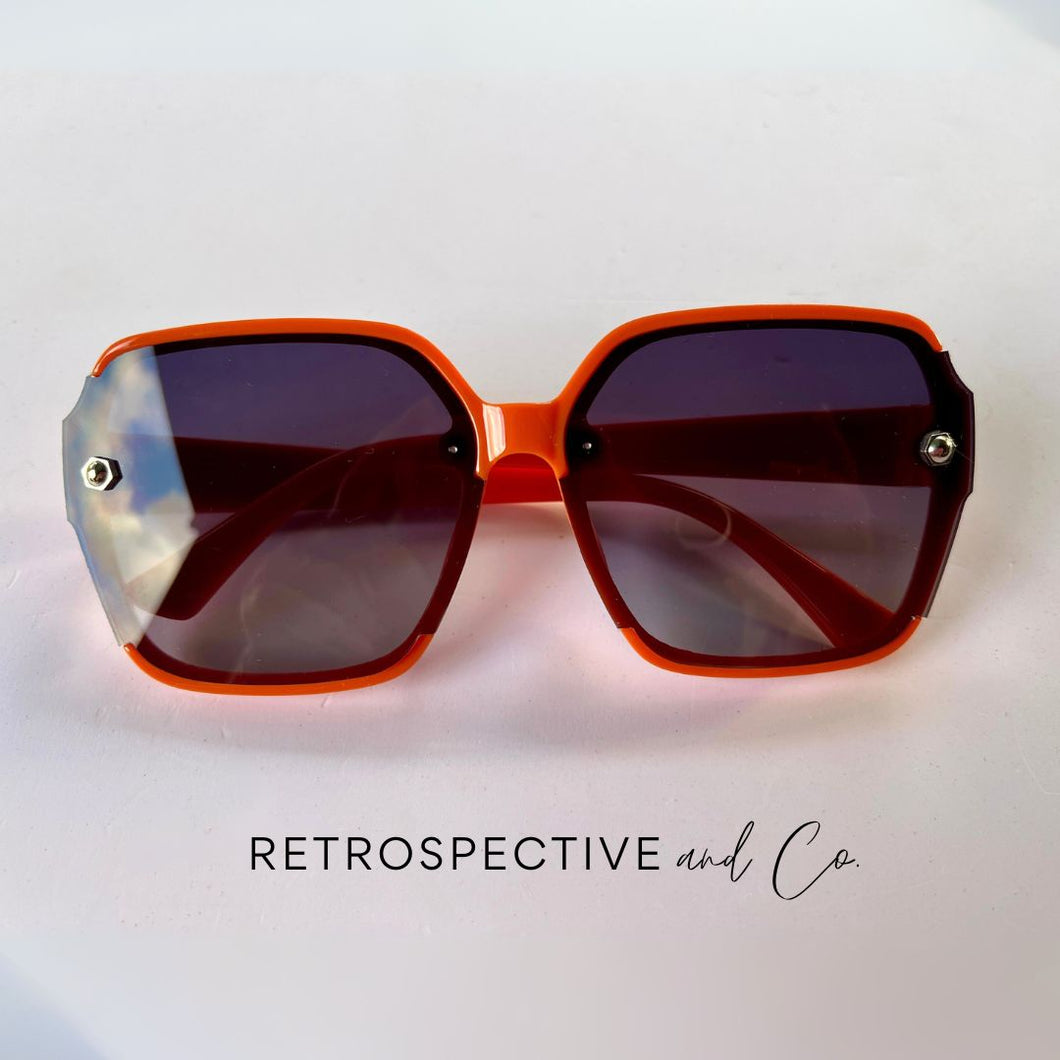 Oversized retro 80's Sunglasses [Orange]