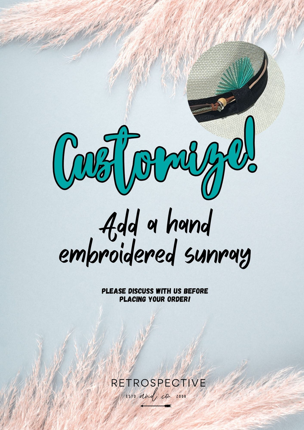 Customize: hand embroidered Sunray