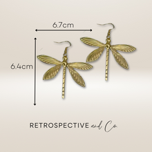 Load image into Gallery viewer, Dragon fly drop earrings [gold]

