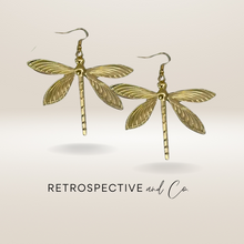 Load image into Gallery viewer, Dragon fly drop earrings [gold]
