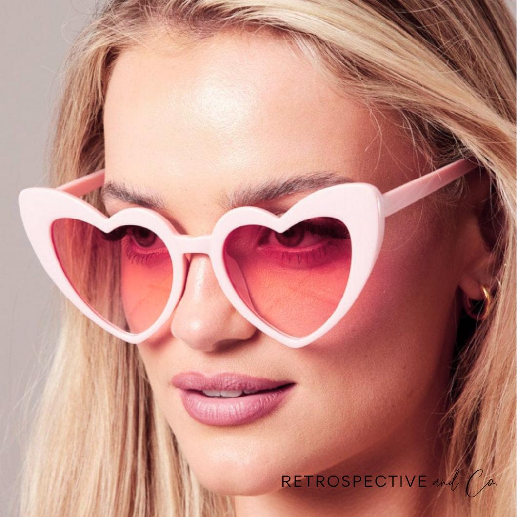 Heart Love Cat Eye Sunglasses [Pink]