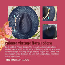 Load image into Gallery viewer, Paloma vintage Botanical Fedora [Black]
