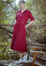 Load image into Gallery viewer, A Line Shirt Dress [deep red] XLarge
