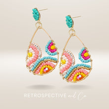 Load image into Gallery viewer, Rainbow teardrop Beaded earrings [multi]
