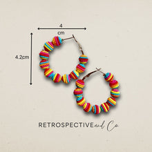 Load image into Gallery viewer, Fiesta beaded hoop Earrings [Rainbow]
