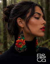 Load image into Gallery viewer, Beaded floral Drop earrings [Multi]
