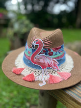 Load image into Gallery viewer, Rosada blush flamingo Panama Hat [coffee]

