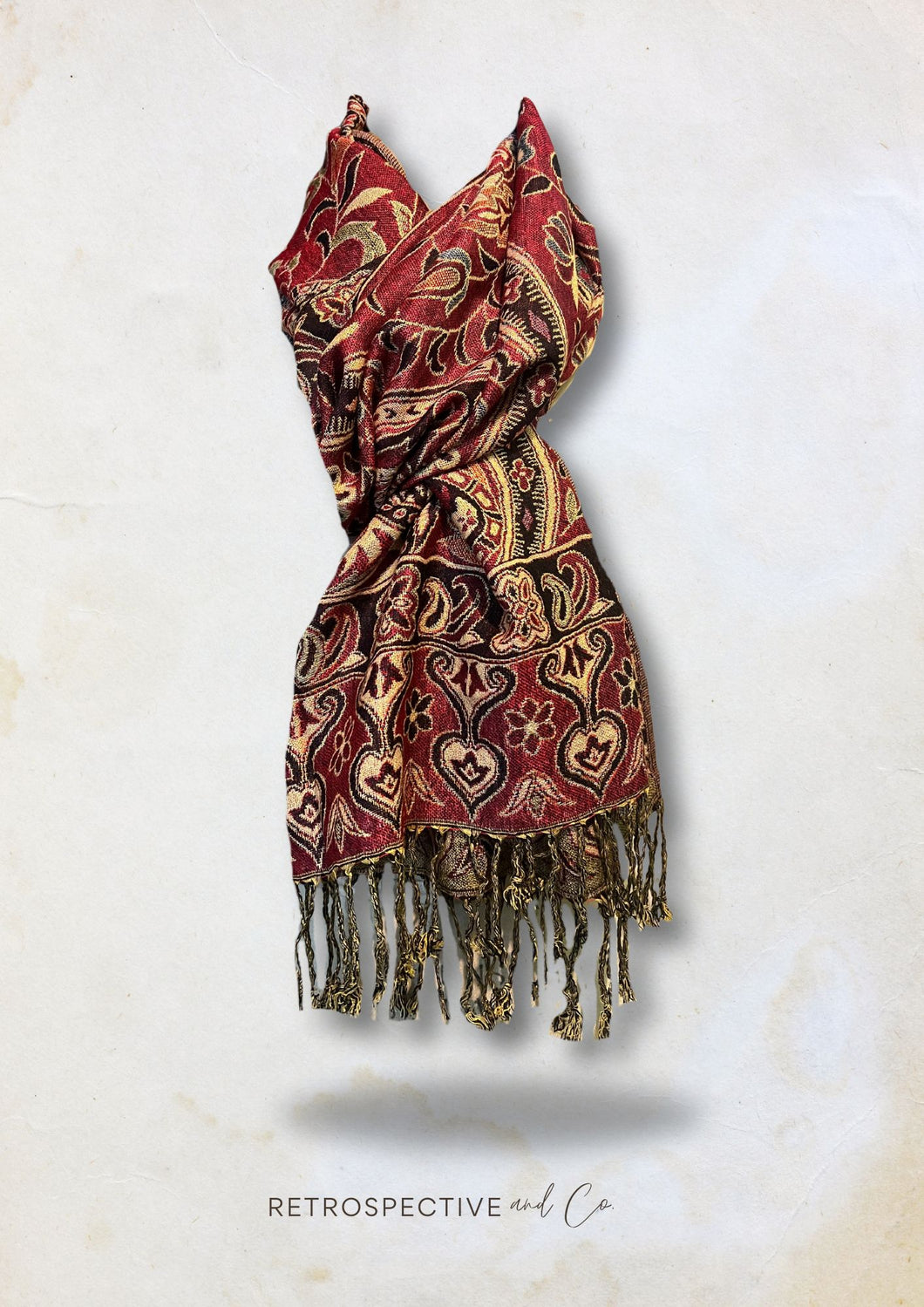 Samantha Boho wrap scarf [Burgundy/multi]