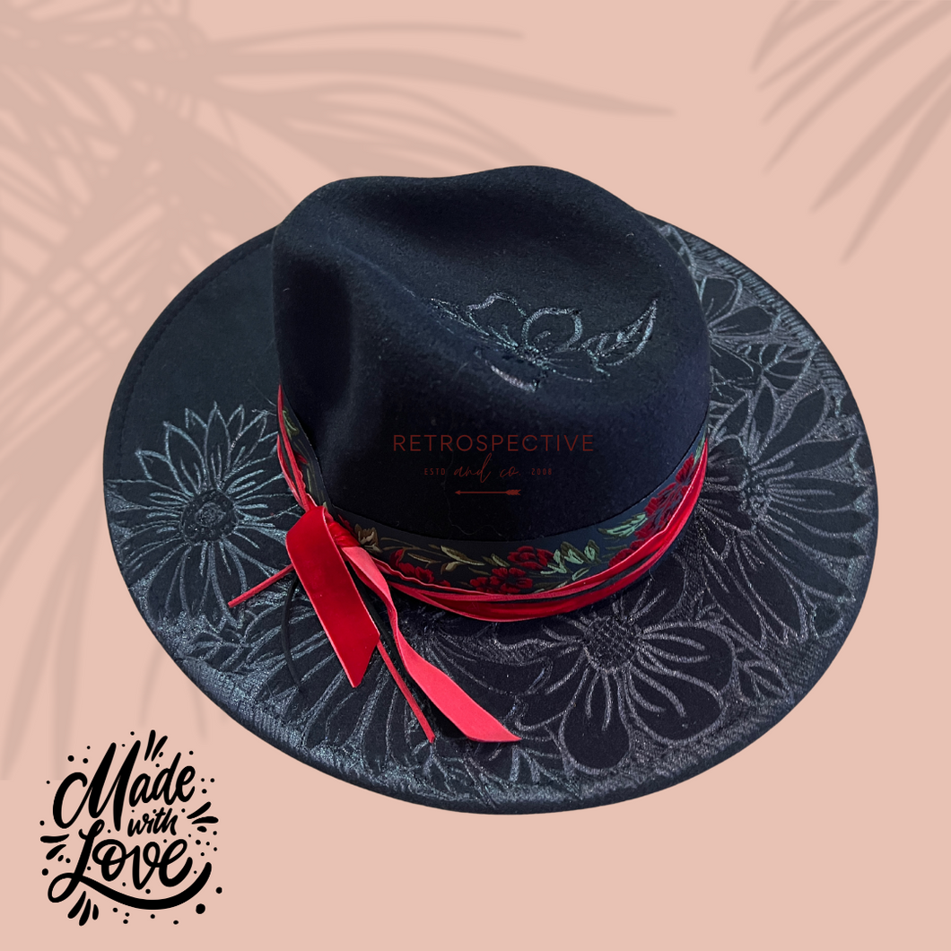 Rose senorita botanical  Fedora [Black]