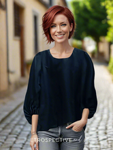 Load image into Gallery viewer, Tia Balloon sleeve Blouse [Black]

