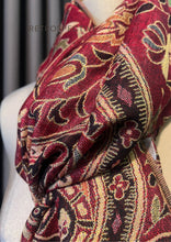 Load image into Gallery viewer, Samantha Boho wrap scarf [Burgundy/multi]

