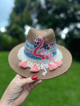 Load image into Gallery viewer, Rosada blush flamingo Panama Hat [coffee]
