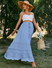 Load image into Gallery viewer, Tiered Maxi Skirt [light blue]
