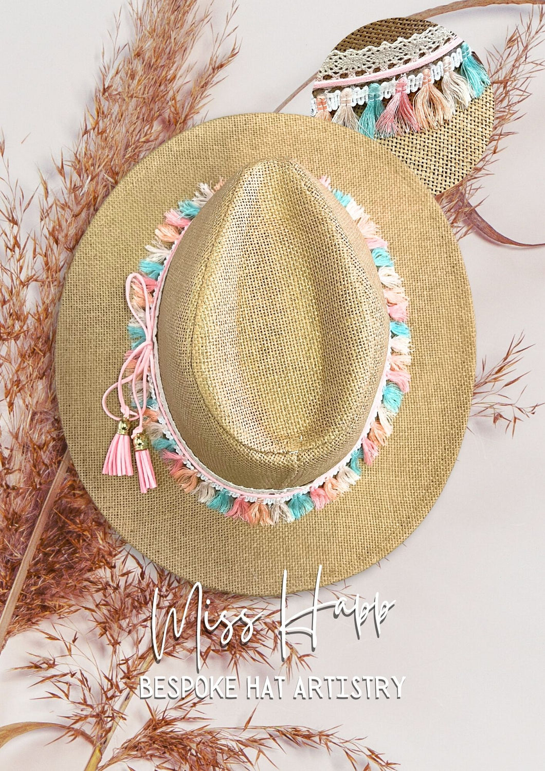 Boho pastel Panama Hat [sand]