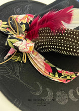Load image into Gallery viewer, Mystical  moon phase and feather Fedora [Black]
