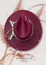 Load image into Gallery viewer, Classic rose Wide Brim Fedora [Burgundy]
