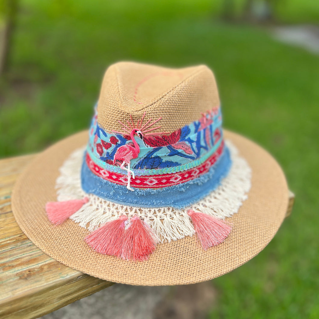 Rosada blush flamingo Panama Hat [sand]