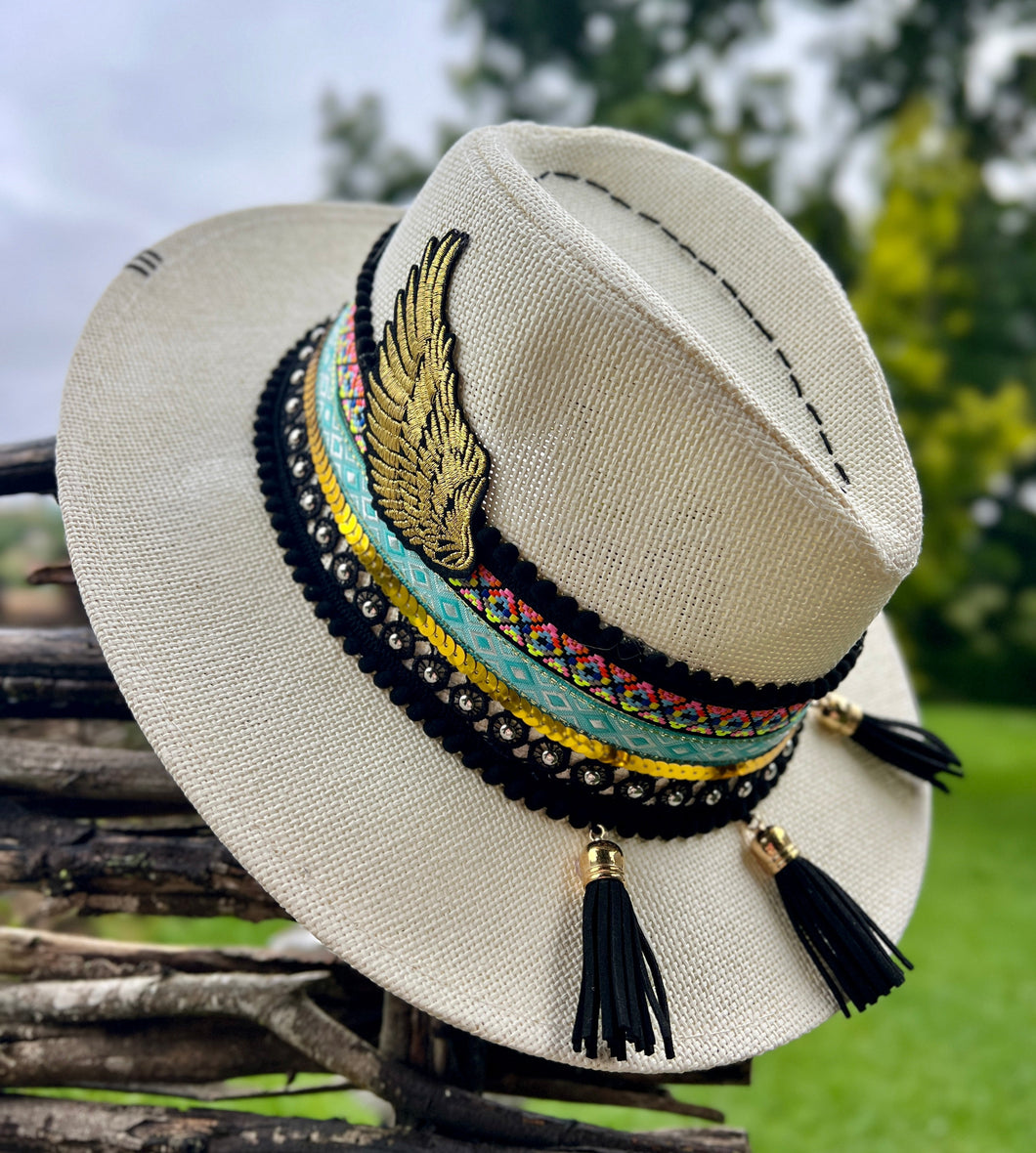 Theia Goddess Wing Panama Hat [Cream]