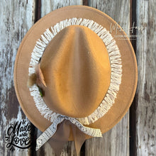 Load image into Gallery viewer, Shamwari Butterfly Leoprd Fedora Hat [sand] Narrow Brim
