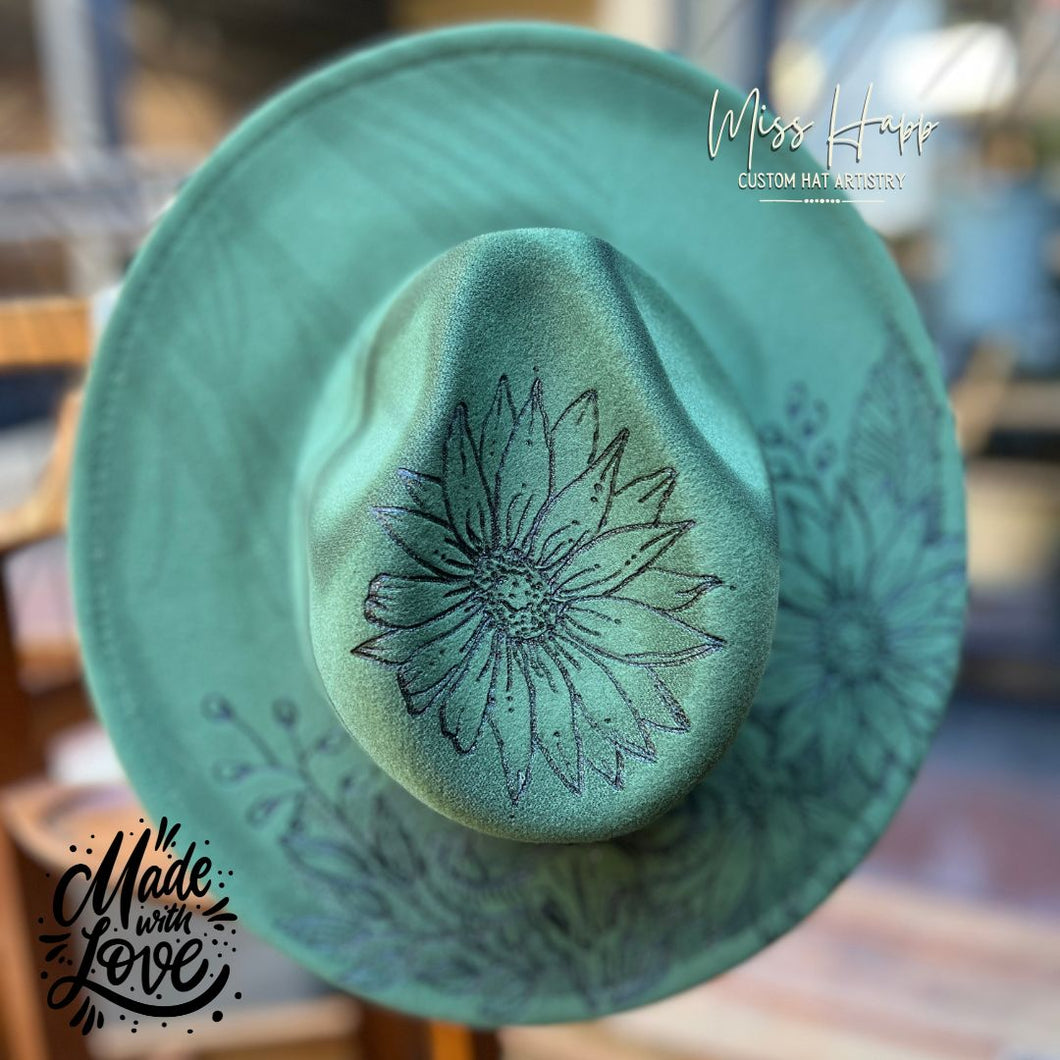 Veld Flowers and Skull Fedora [Green]