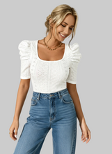 Load image into Gallery viewer, Eve Puff Sleeve Blouse [White] XLarge
