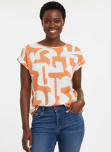 Load image into Gallery viewer, Rune Abstract Print Boxy Blouse [coral/white] XLARGE
