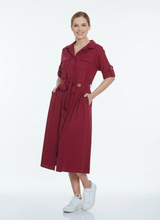 Load image into Gallery viewer, Sienna A Line Shirt Dress [deep red] XLarge
