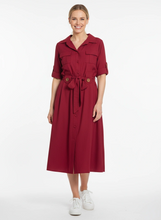 Load image into Gallery viewer, Sienna A Line Shirt Dress [deep red] XLarge
