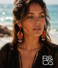 Load image into Gallery viewer, Lobster Fiesta Beaded Drop earrings [multi]
