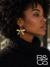 Load image into Gallery viewer, Dragon fly drop earrings [gold]
