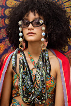 Load image into Gallery viewer, Beaded sunglasses string with scarf [Black/boho]
