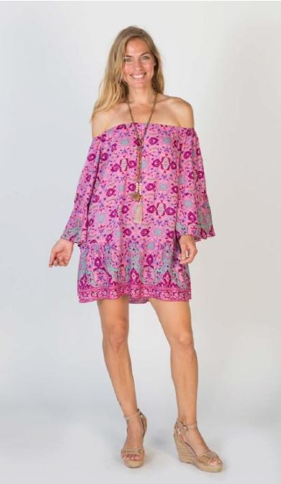 Khadijah Short Dress [Pinks/Print]