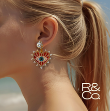 Load image into Gallery viewer, Eye See you Pearl drop earrings [gold]
