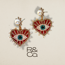 Load image into Gallery viewer, Eye See you Pearl drop earrings [gold]
