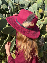 Load image into Gallery viewer, Lily and Fern Wide Brim Fedora [Wine]
