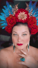 Load and play video in Gallery viewer, Aves Goddess feather &amp; Flora Crown

