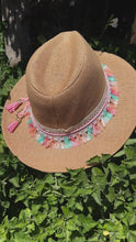 Load and play video in Gallery viewer, Boho pastel Panama Hat [sand]
